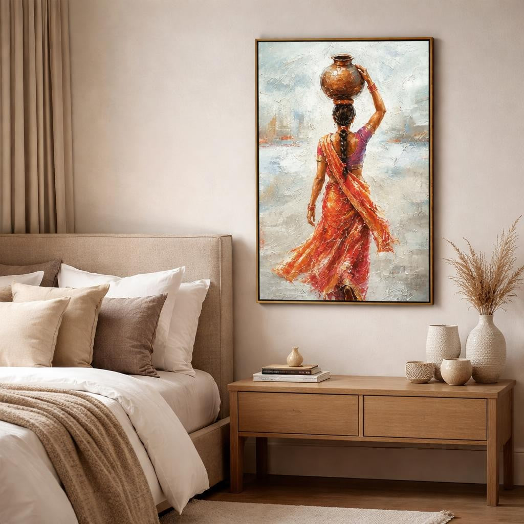 traditional-village-woman-framed-canvas-wall-art