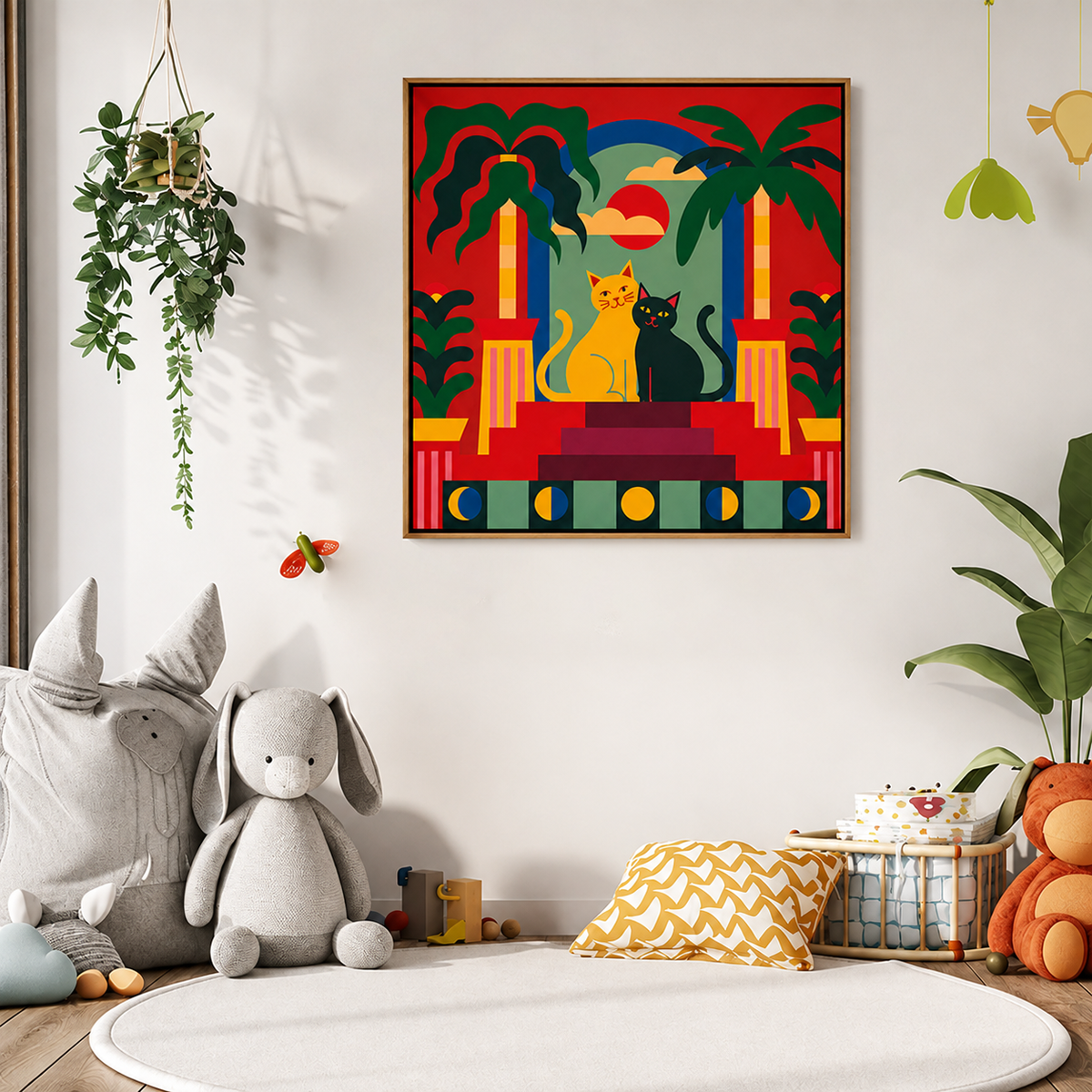 tropical-cat-paradise-wall-art
