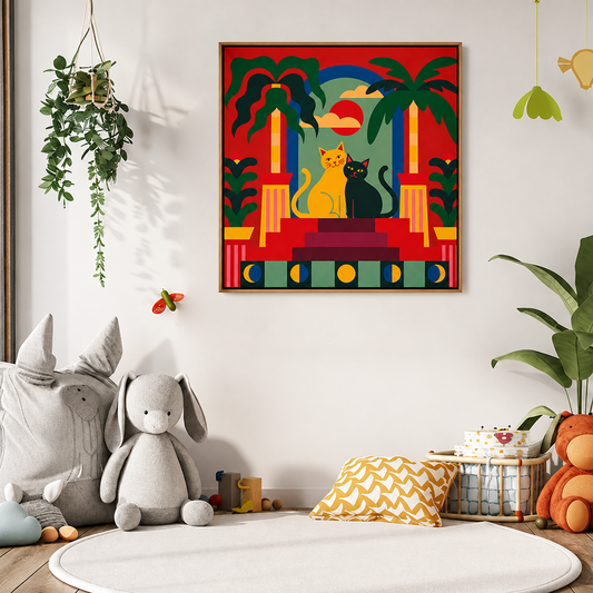 tropical-cat-paradise-wall-art