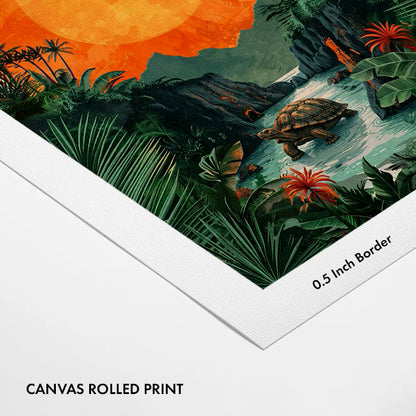 tropical-sunset-turtle-canvas-wall-art-print