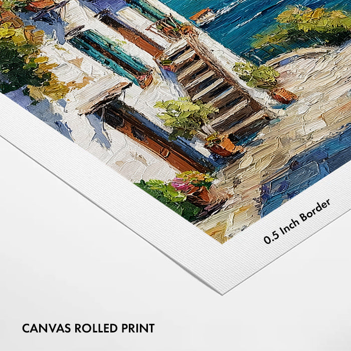 turquoise-lake-and-charming-stone-houses-painting-print