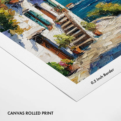 turquoise-lake-and-charming-stone-houses-painting-print