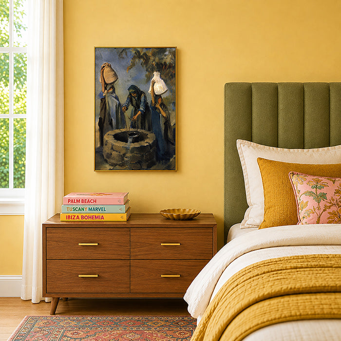 village-life-at-the-old-well-canvas-wall-art
