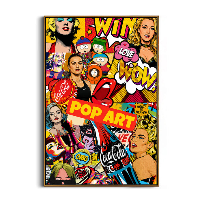 vintage-pop-art-collage-canvas-wall-art-frame