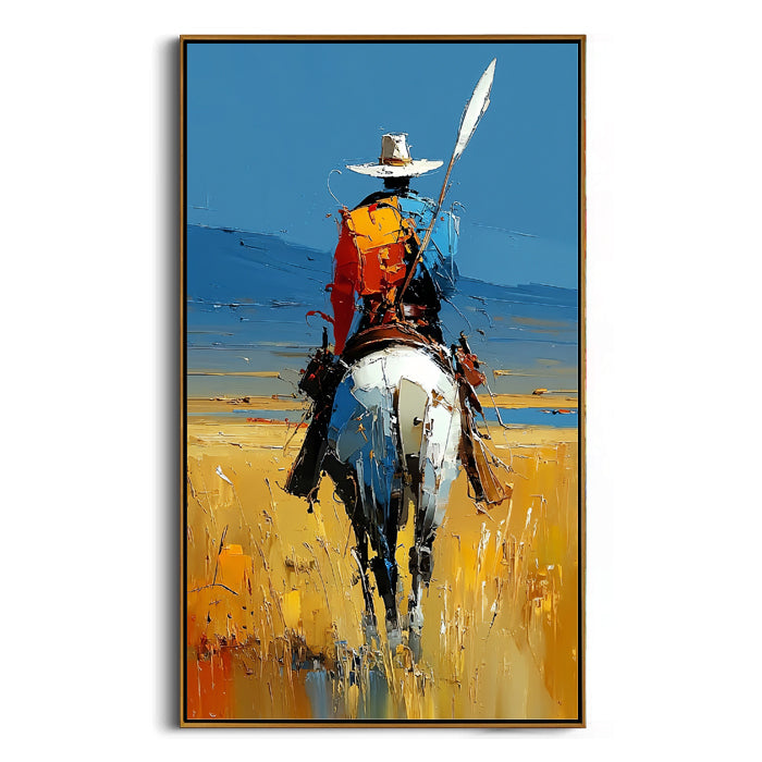 western-horse-rider-painting-for-rustic-home-decor-frame