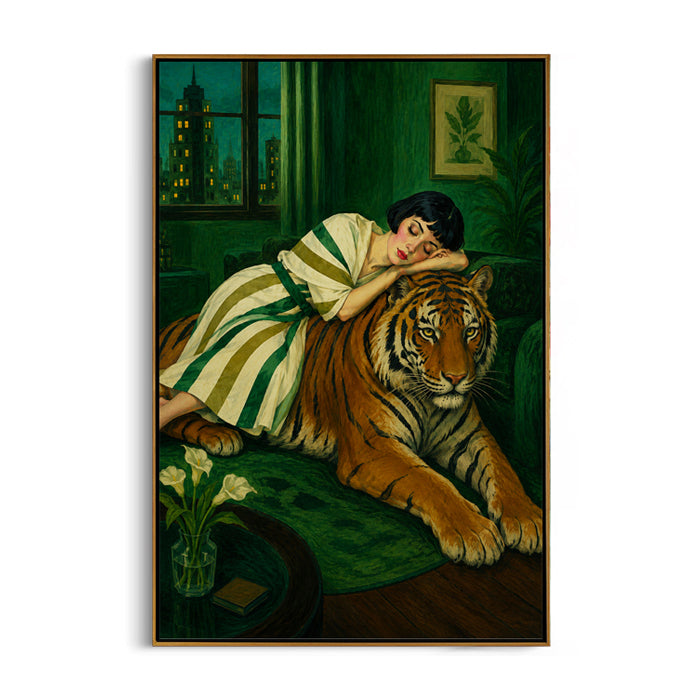 woman-tiger-canvas-wall-art-frame