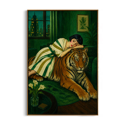 woman-tiger-canvas-wall-art-frame